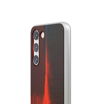 Red Lite Phone Case for Samsung - Crimson Frequency Pulse