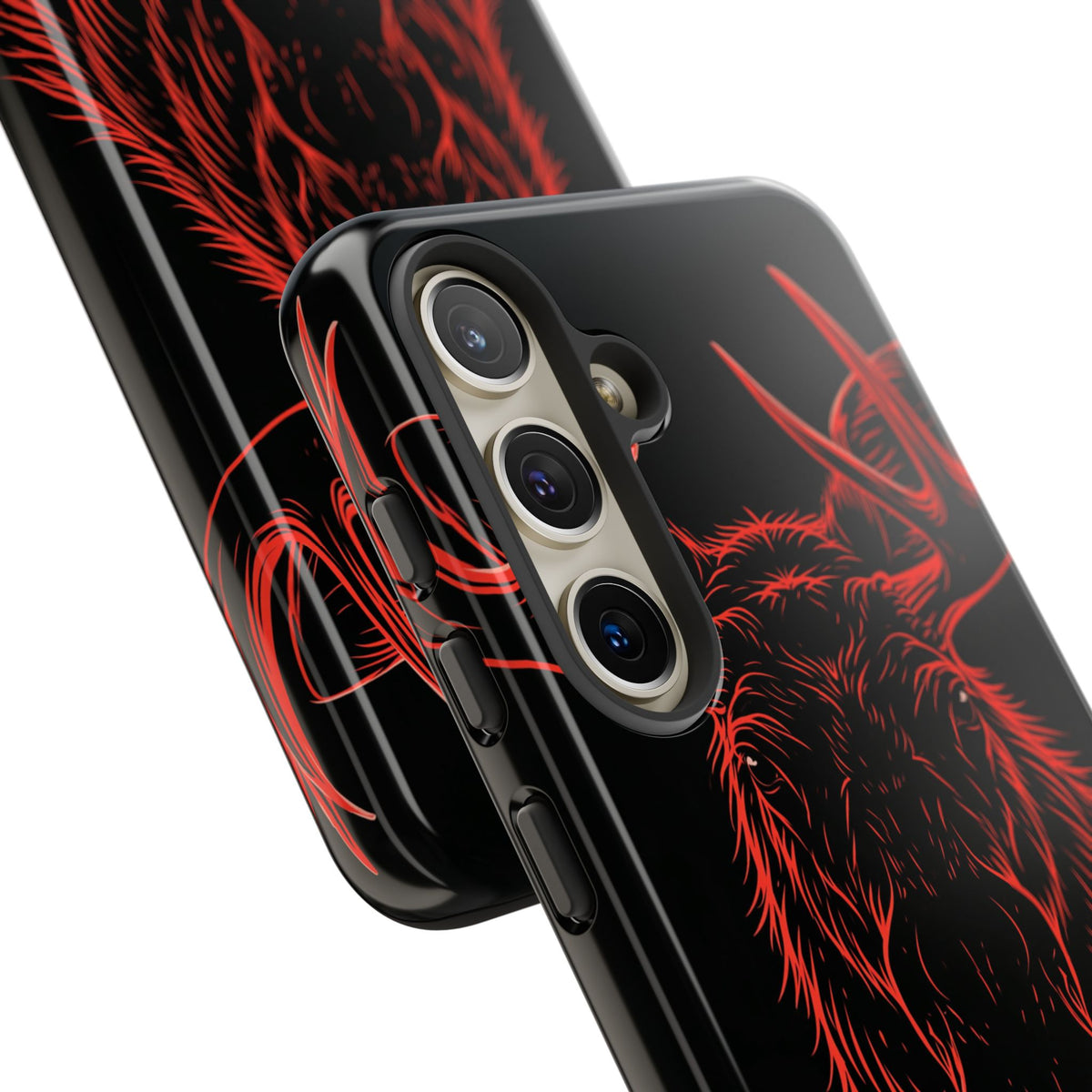 Crimson Horizon Moose · Tough Phone Case for Samsung · Black