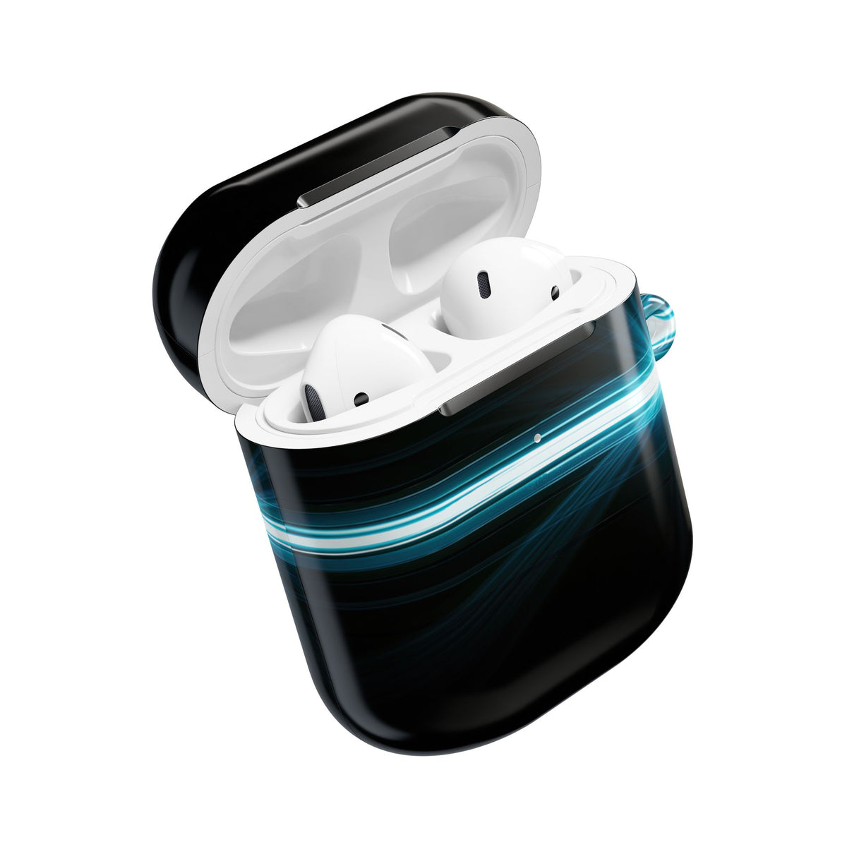 Cyan Anamorphic Flare · Hard Case for AirPods & AirPods Pro · Black