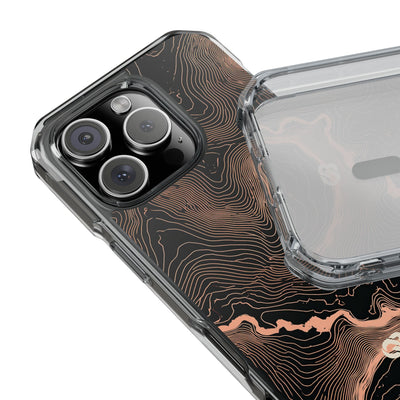Mesa Elevation Contour · Clear Impact Magnetic Phone Case for iPhone · Black