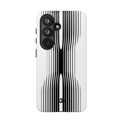 White Tough Phone Case for Samsung - Kinetic Mono Distortion