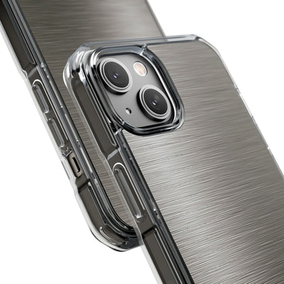 Grey Impact MagSafe Phone Case for iPhone - Brushed Industrial Steel