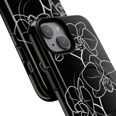 Black Tough 2.0 Magsafe Phone Case for iPhone - Noir Alabaster Orchid