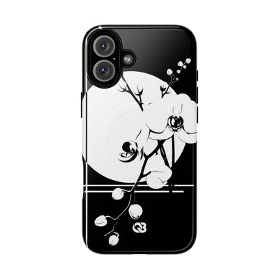 Black Tough 2.0 Magsafe Phone Case for iPhone - Lunar Orchid Grid