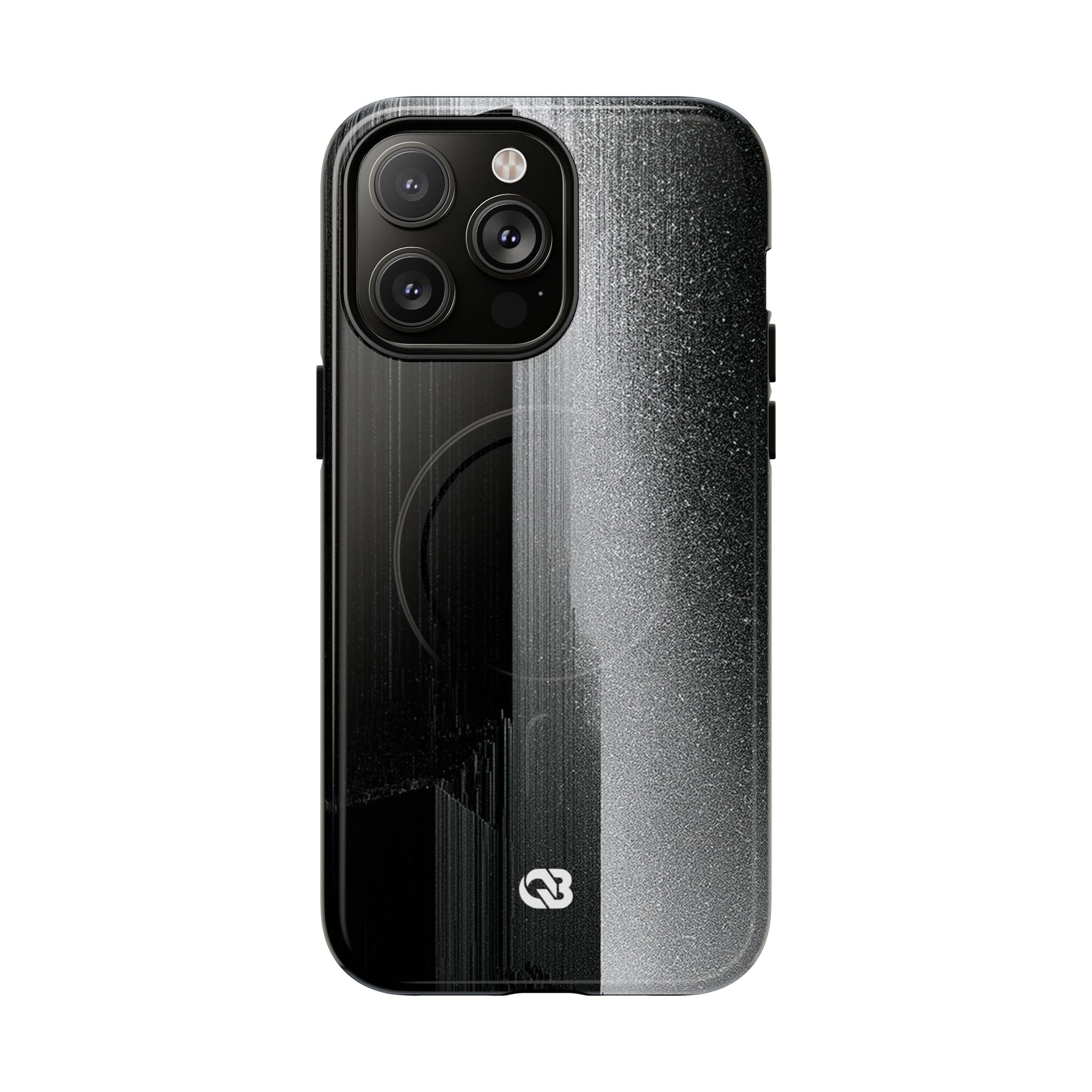 Black Tough 2.0 Magsafe Phone Case for iPhone - Brutalist Pixel Monolith
