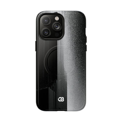 Black Tough 2.0 Magsafe Phone Case for iPhone - Brutalist Pixel Monolith