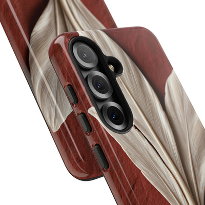 Carved Ivory Plume · Tough Phone Case for Samsung · Red