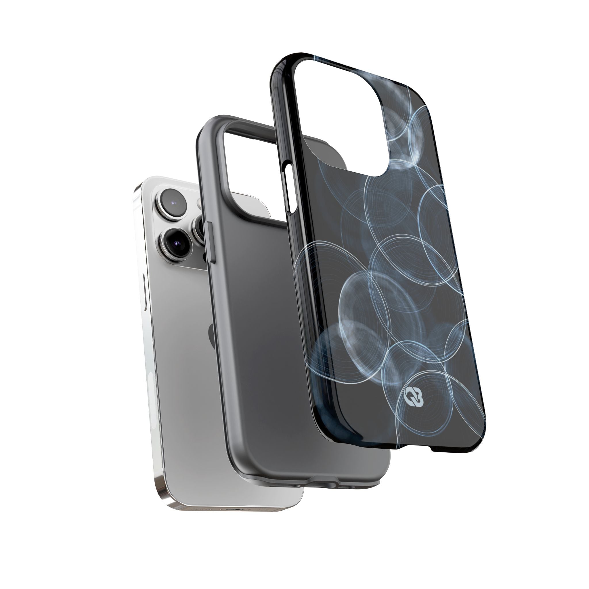 Blue Tough Phone Case for iPhone - Cyan Pulse Ripple