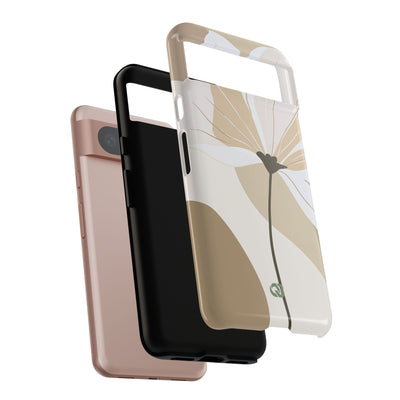 Beige Tough Phone Case for Google Pixel - Sage Linen Magnolia