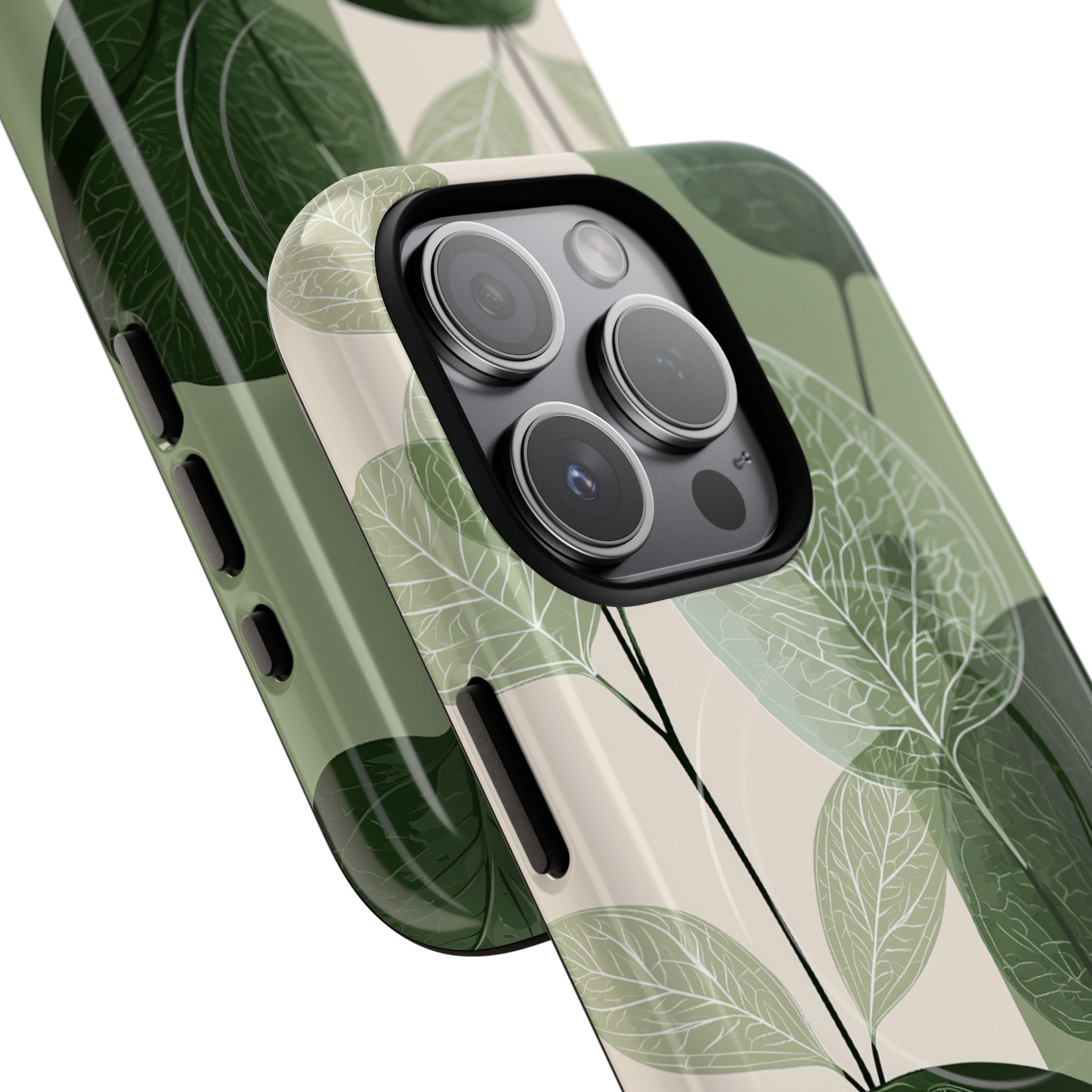 Green Tough 2.0 Magsafe Phone Case for iPhone - Sage Leaf Skeletals