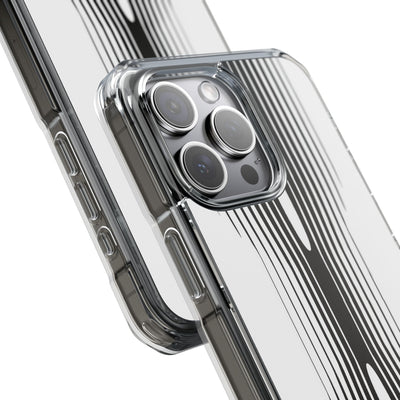 White Impact MagSafe Phone Case for iPhone - Kinetic Mono Distortion