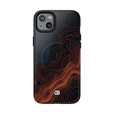 Black Tough 2.0 Magsafe Phone Case for iPhone - Volcanic Basalt Map