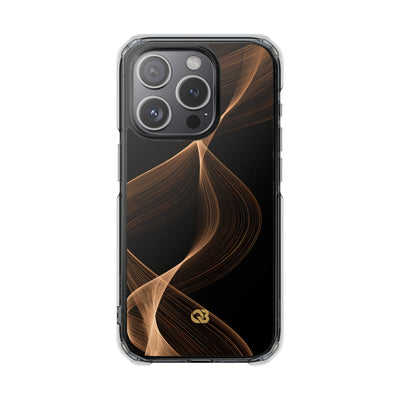 Amber Contour Flow · Clear Impact Magnetic Phone Case for iPhone · Black