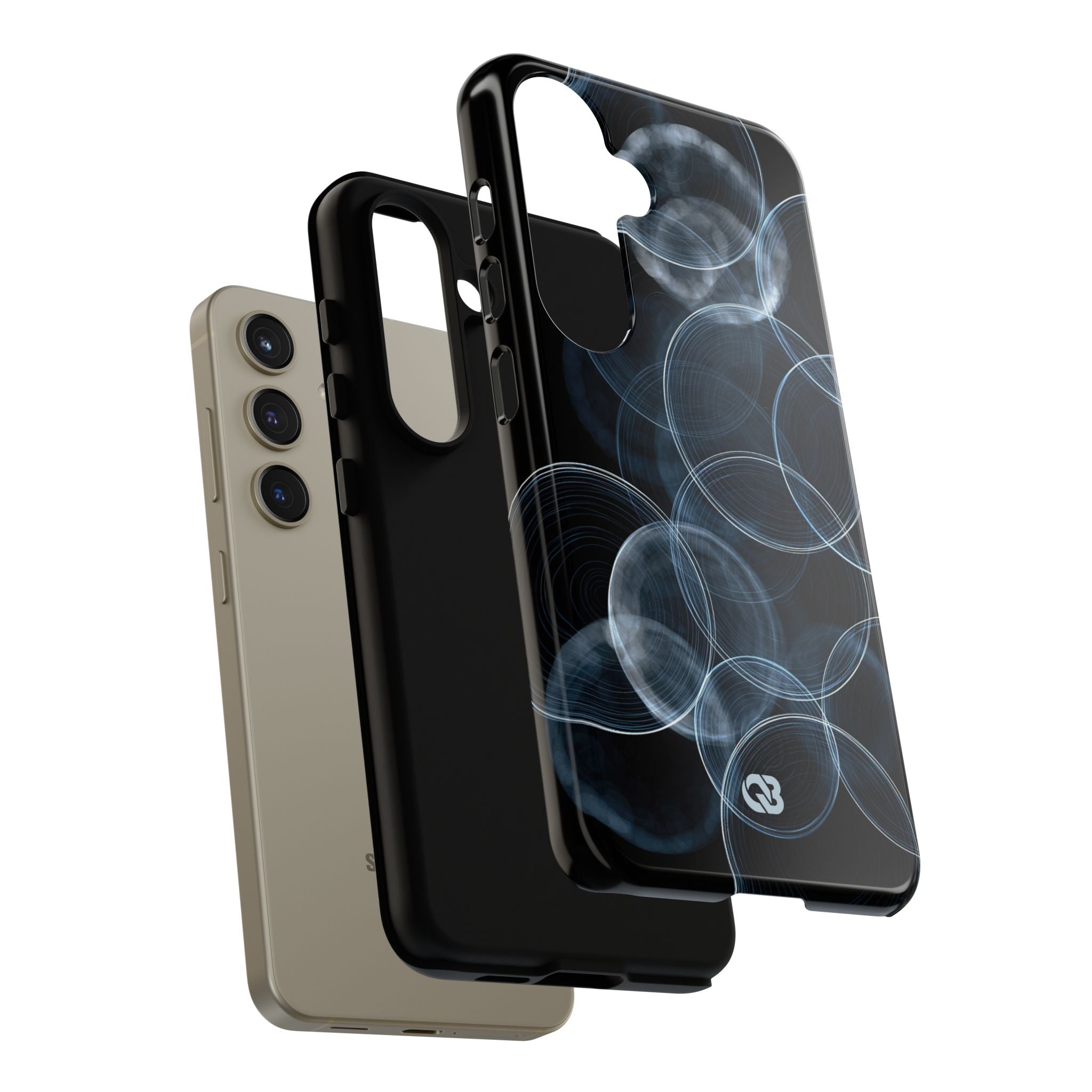 Blue Tough Phone Case for Samsung - Cyan Pulse Ripple