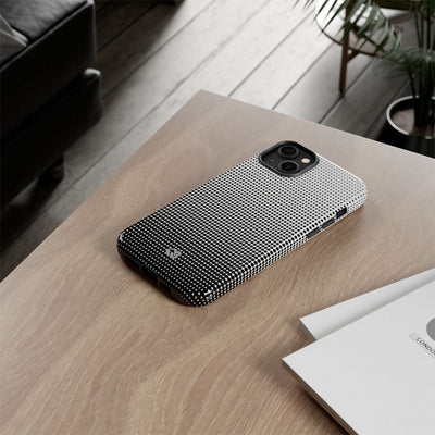 Black Tough Phone Case for iPhone - Obsidian Halftone Flux