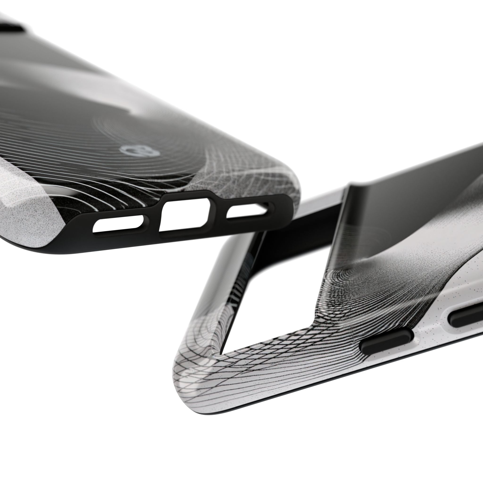 Grey Tough Phone Case for Google Pixel - Obsidian Moiré Wave