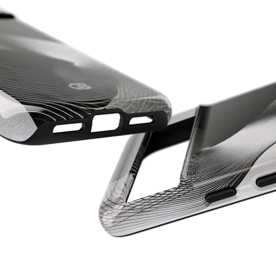 Grey Tough Phone Case for Google Pixel - Obsidian Moiré Wave