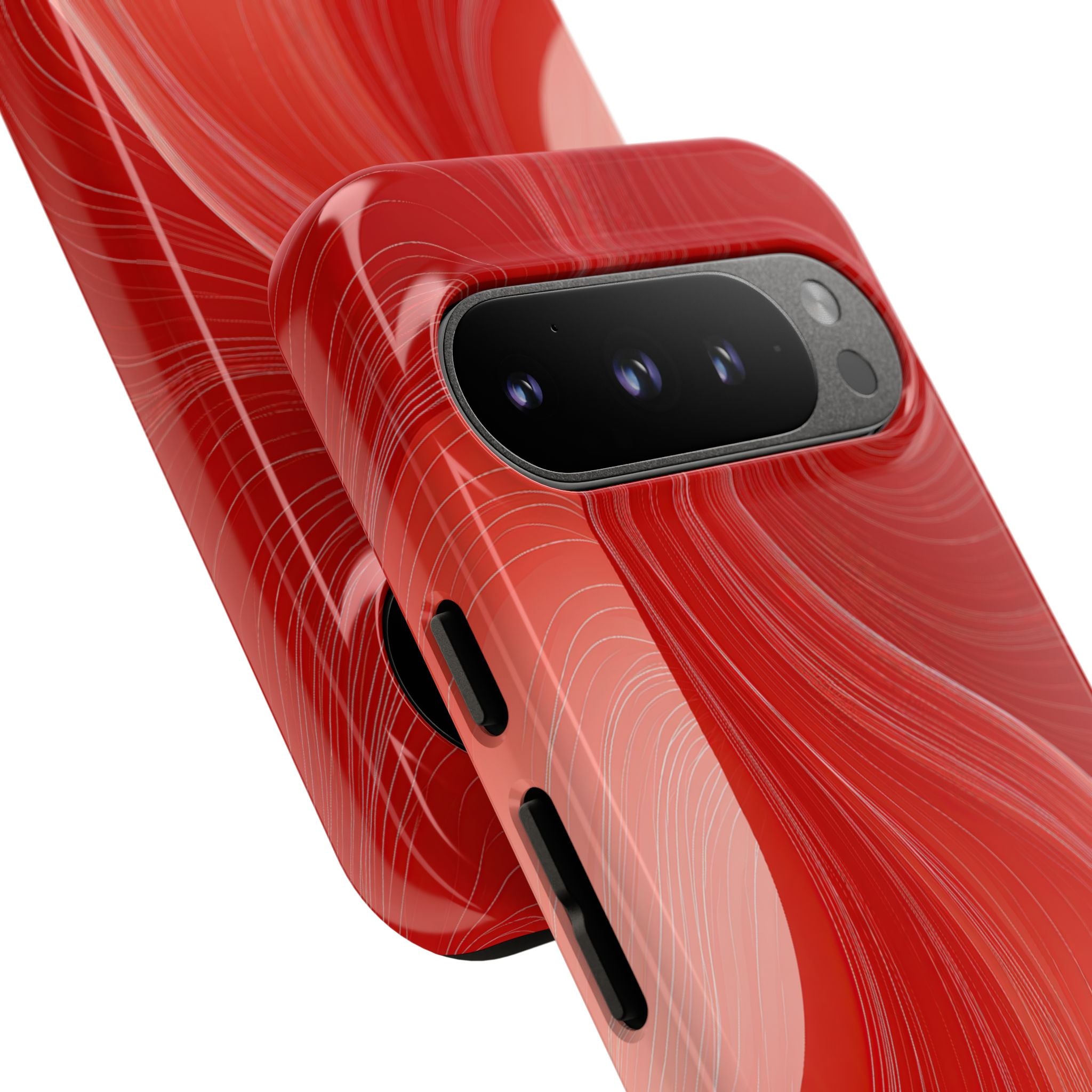 Red Tough Phone Case for Google Pixel - Crimson Silk Strands