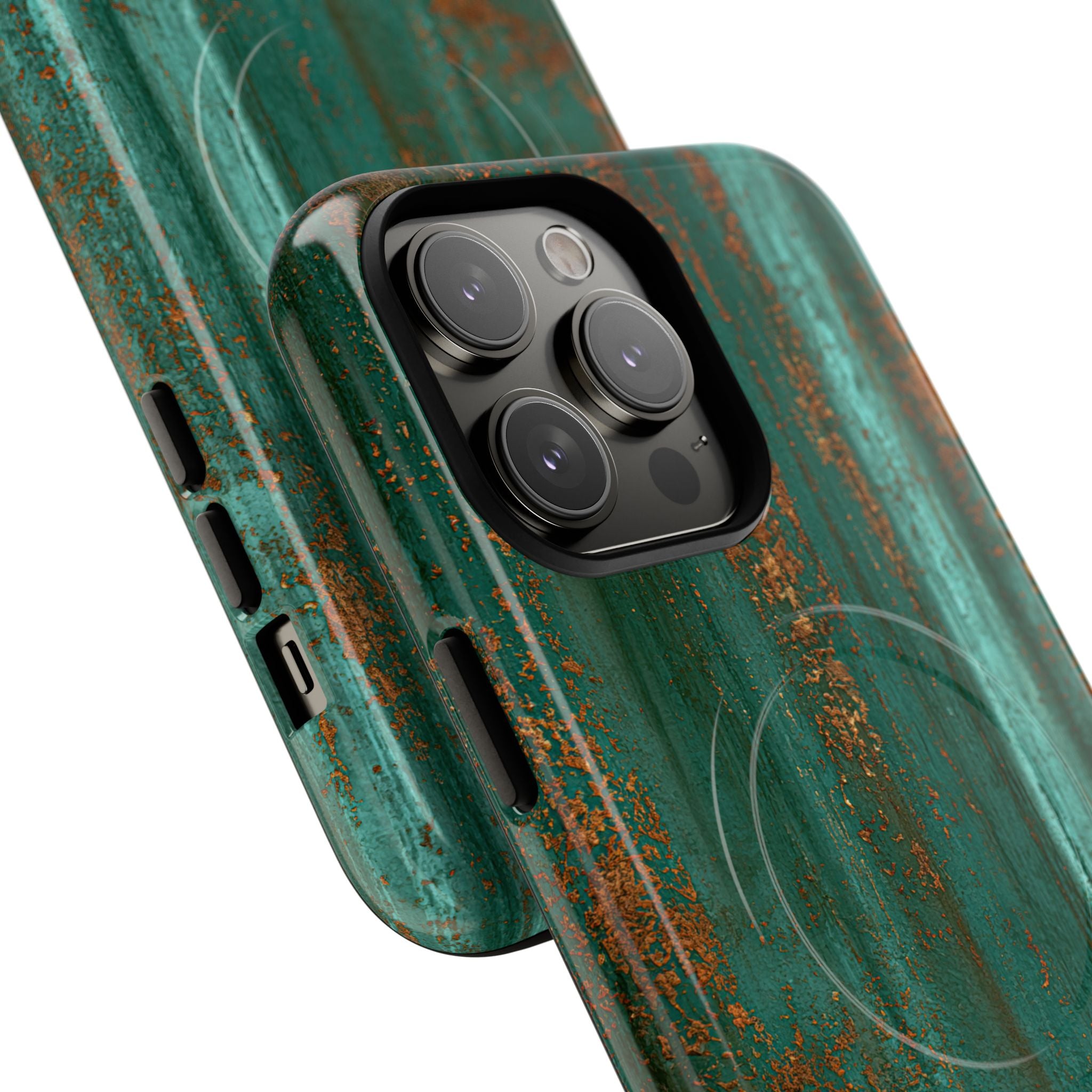 Teal Tough 2.0 Magsafe Phone Case for iPhone - Verdigris Copper Siding