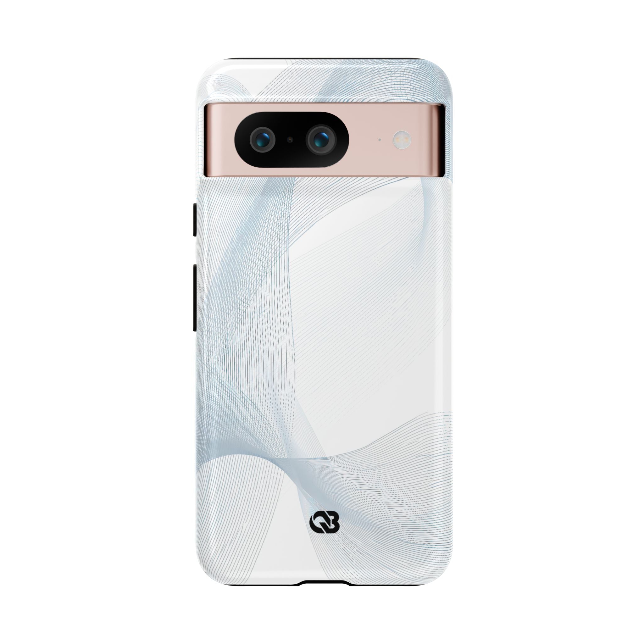 White Tough Phone Case for Google Pixel - Arctic Line Current