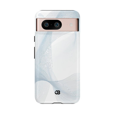 White Tough Phone Case for Google Pixel - Arctic Line Current
