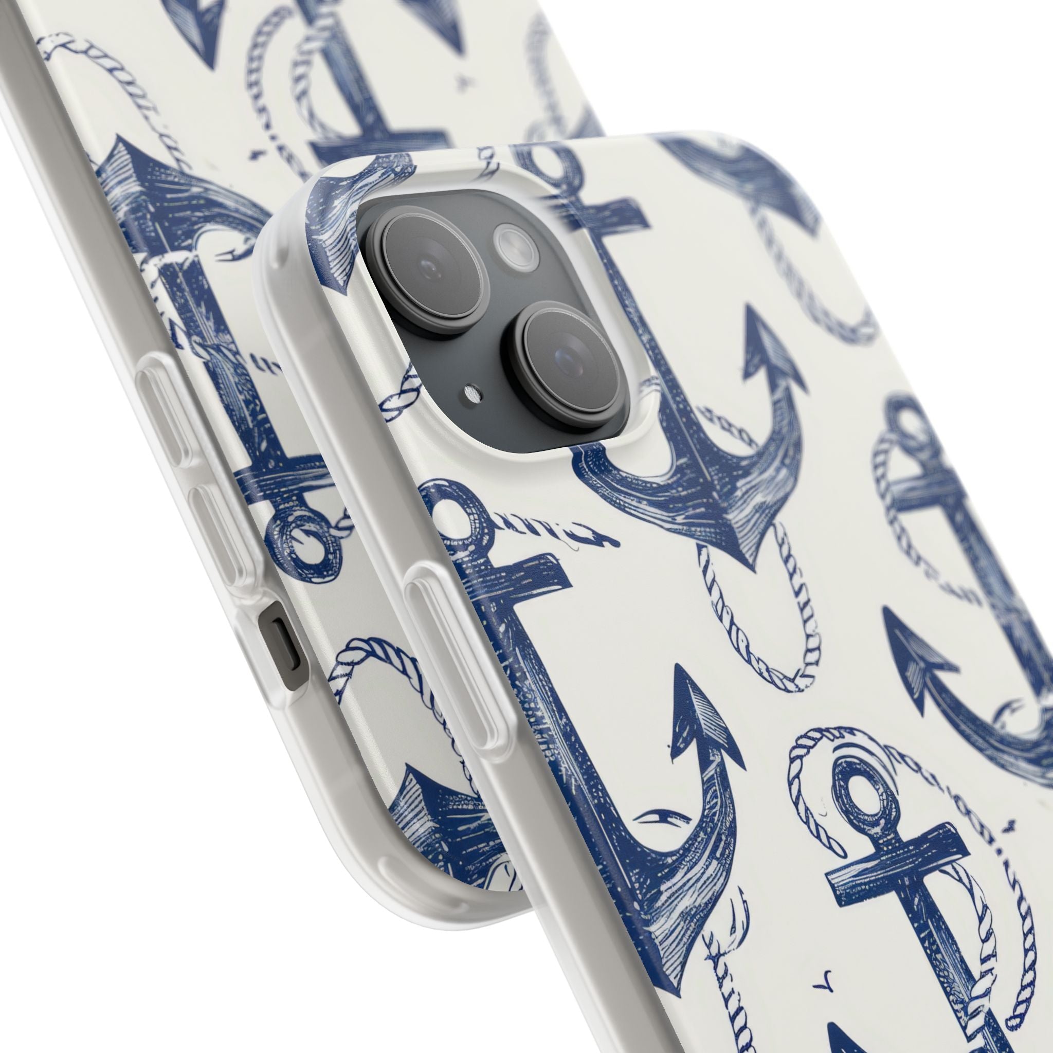 Marineanker Loop iPhone 15 Plus Cover - Blød