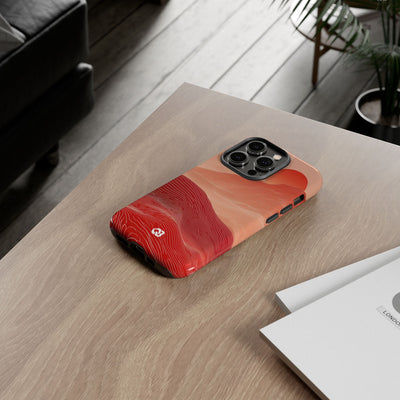 Red Tough Phone Case for iPhone - Crimson Ridge Lines