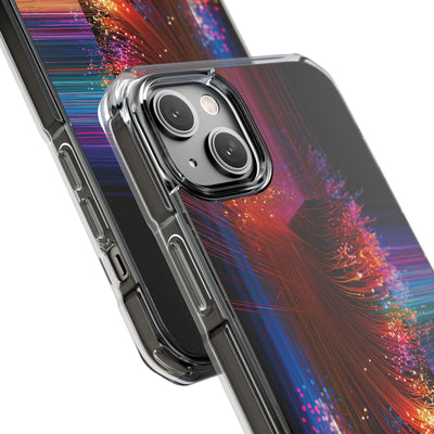 Black Impact MagSafe Phone Case for iPhone - Cyber Optic Streak