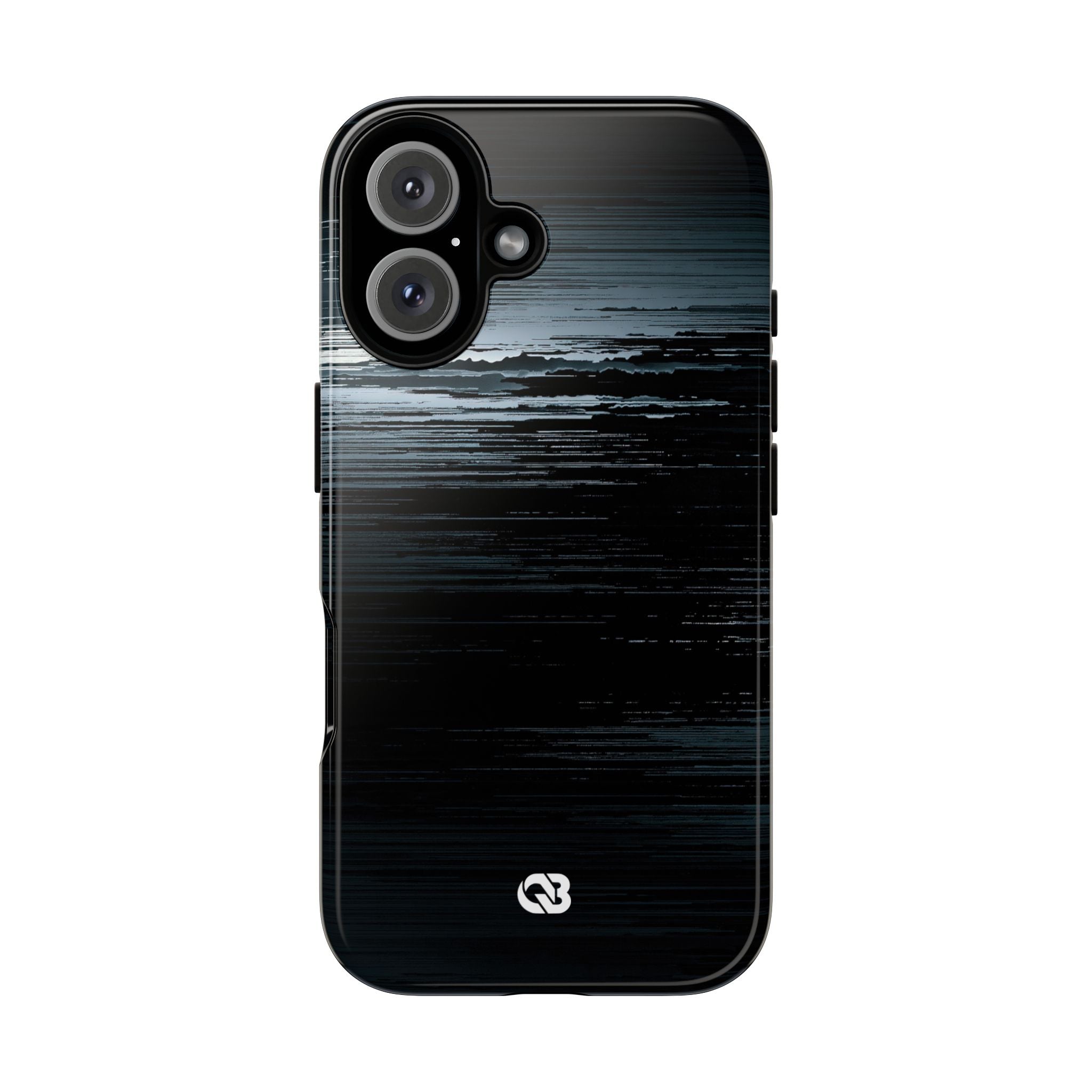 Black Tough Phone Case for iPhone - Frozen Signal Glitch
