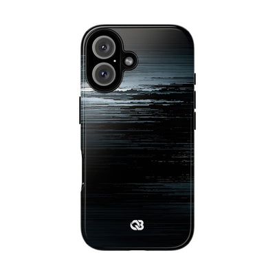 Black Tough Phone Case for iPhone - Frozen Signal Glitch