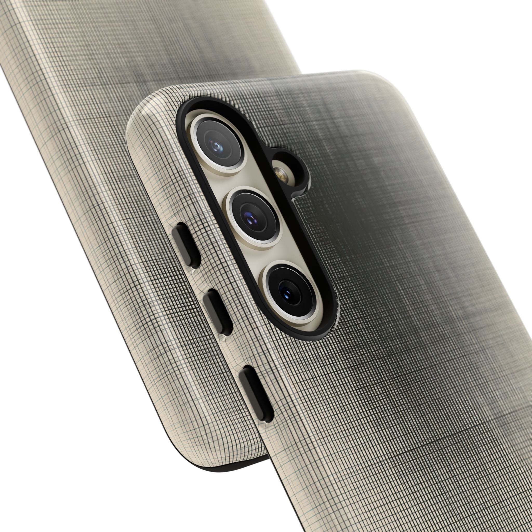 Beige Tough Phone Case for Samsung - Carbon Screen Grid