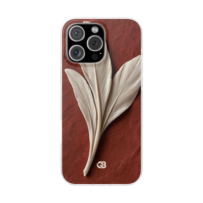 Carved Ivory Plume · Lite Phone Case for iPhone ·  Red
