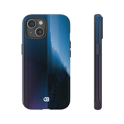 Blue Tough Phone Case for iPhone - Indigo Distortion Wave