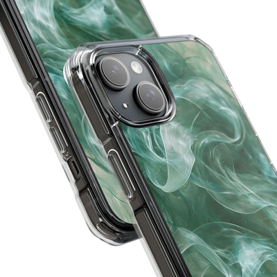 Translucent Aqua Flow · Clear Impact Magnetic Phone Case for iPhone · Teal