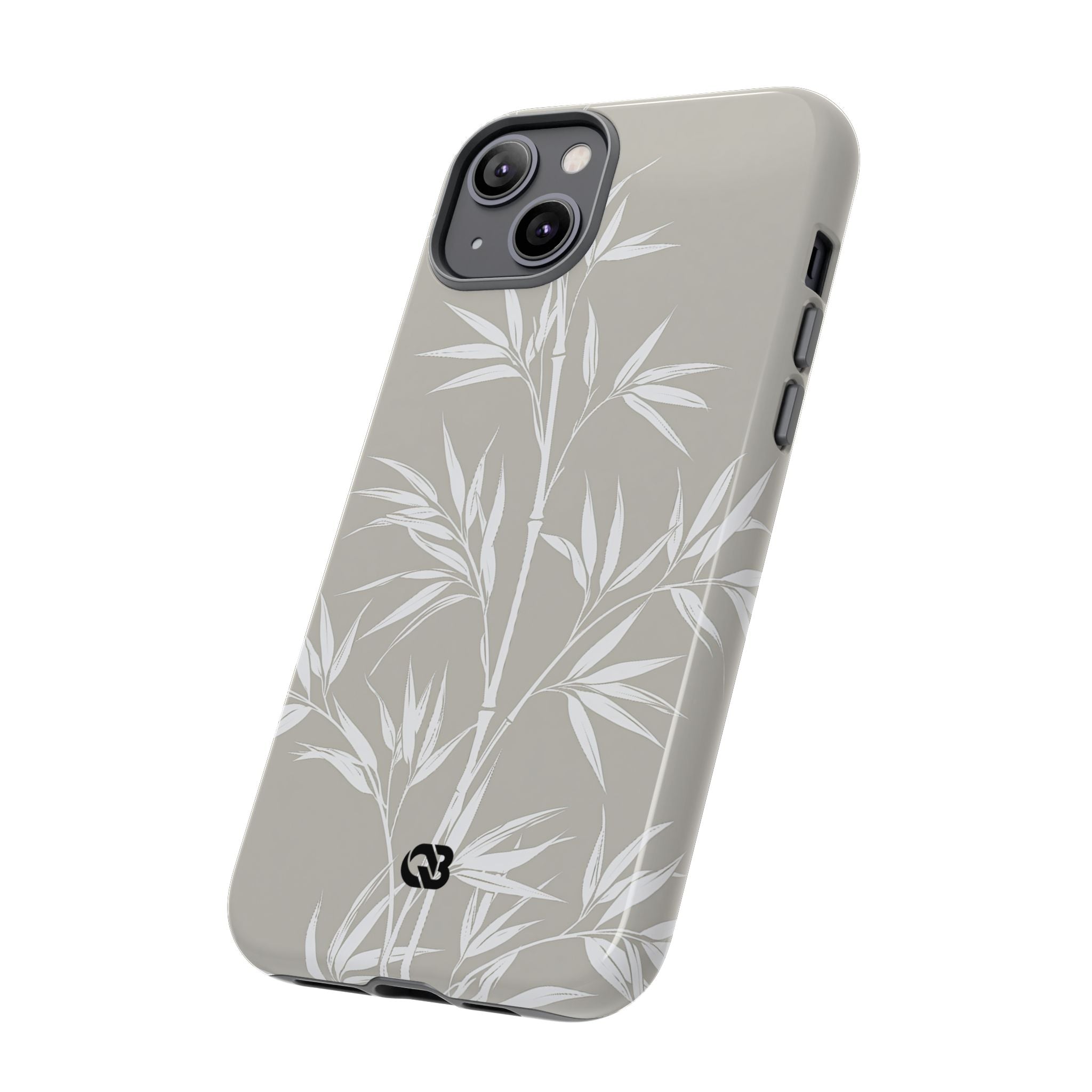 Beige Tough Phone Case for iPhone - Sandstone Bamboo Stalks