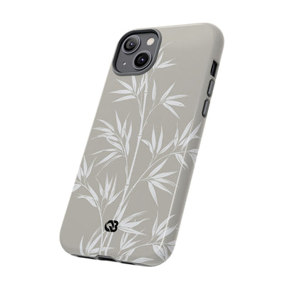 Beige Tough Phone Case for iPhone - Sandstone Bamboo Stalks