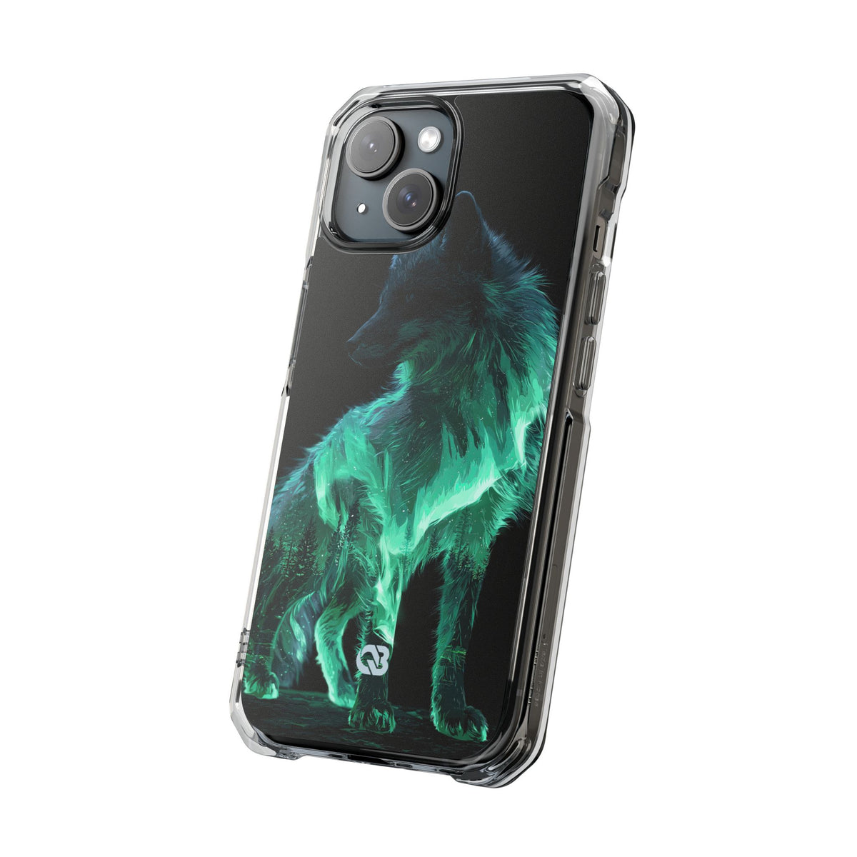 Nordic Aurora Fox · Clear Impact Magnetic Phone Case for iPhone · Teal