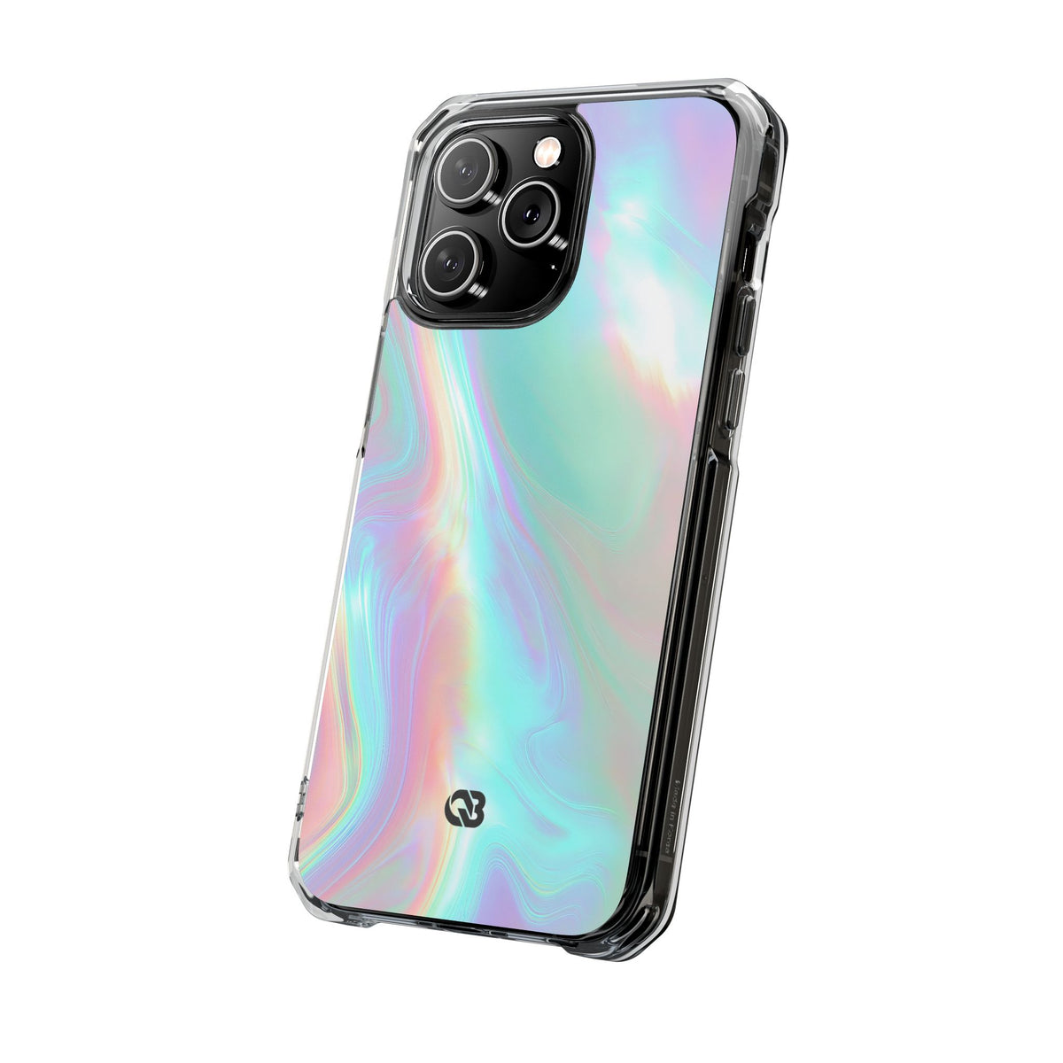 Prismatic Liquid Light · Clear Impact Magnetic Phone Case for iPhone · Teal