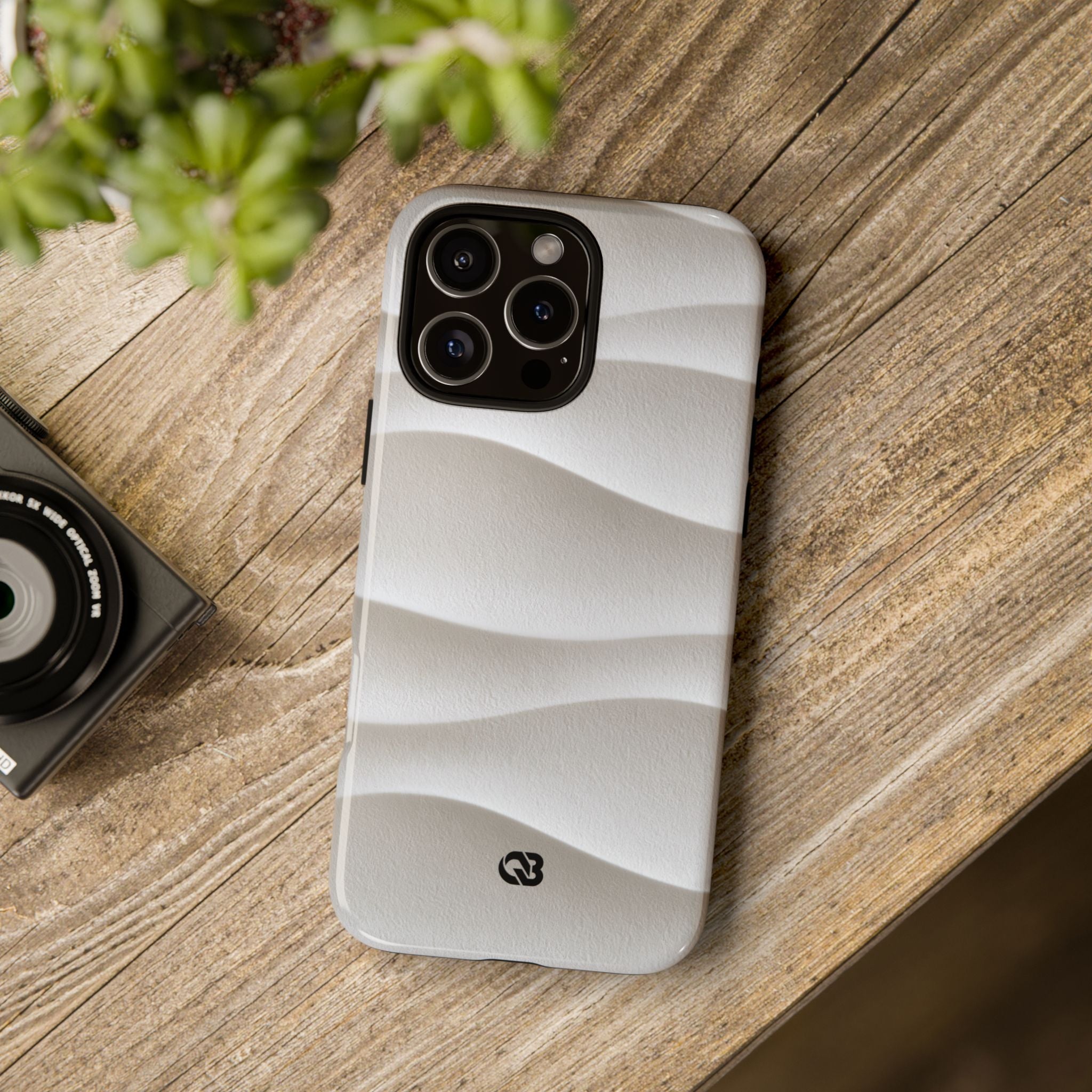 White Tough Phone Case for iPhone - Arctic Flow Ridges