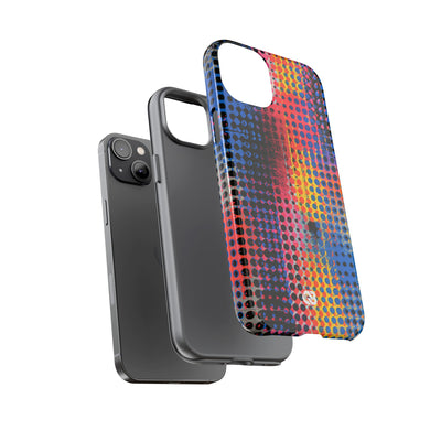 Chromatic Halftone Grid · Tough Phone Case for iPhone · Blue