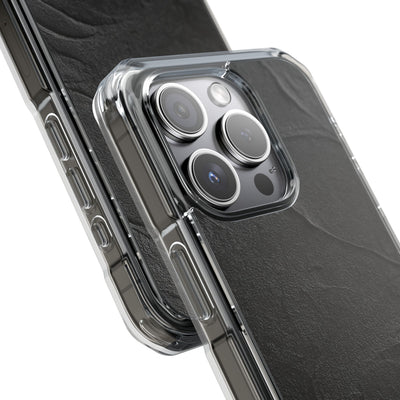 Obsidian Stucco Relief · Clear Impact Magnetic Phone Case for iPhone ·  Black