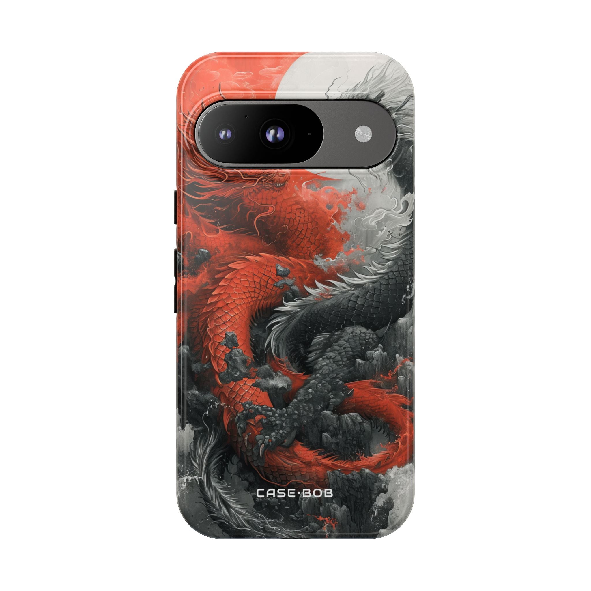 Twin Dragons Crimson Google Pixel 9 Case - Tough