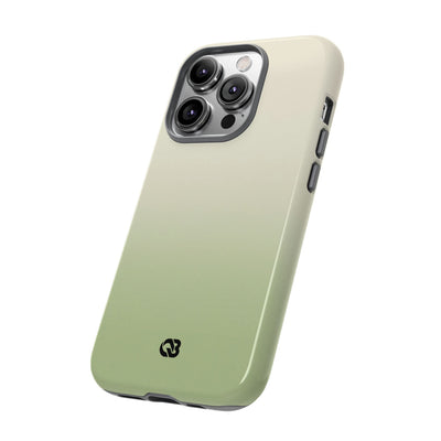 Green Tough Phone Case for iPhone - Bone Sage Fade
