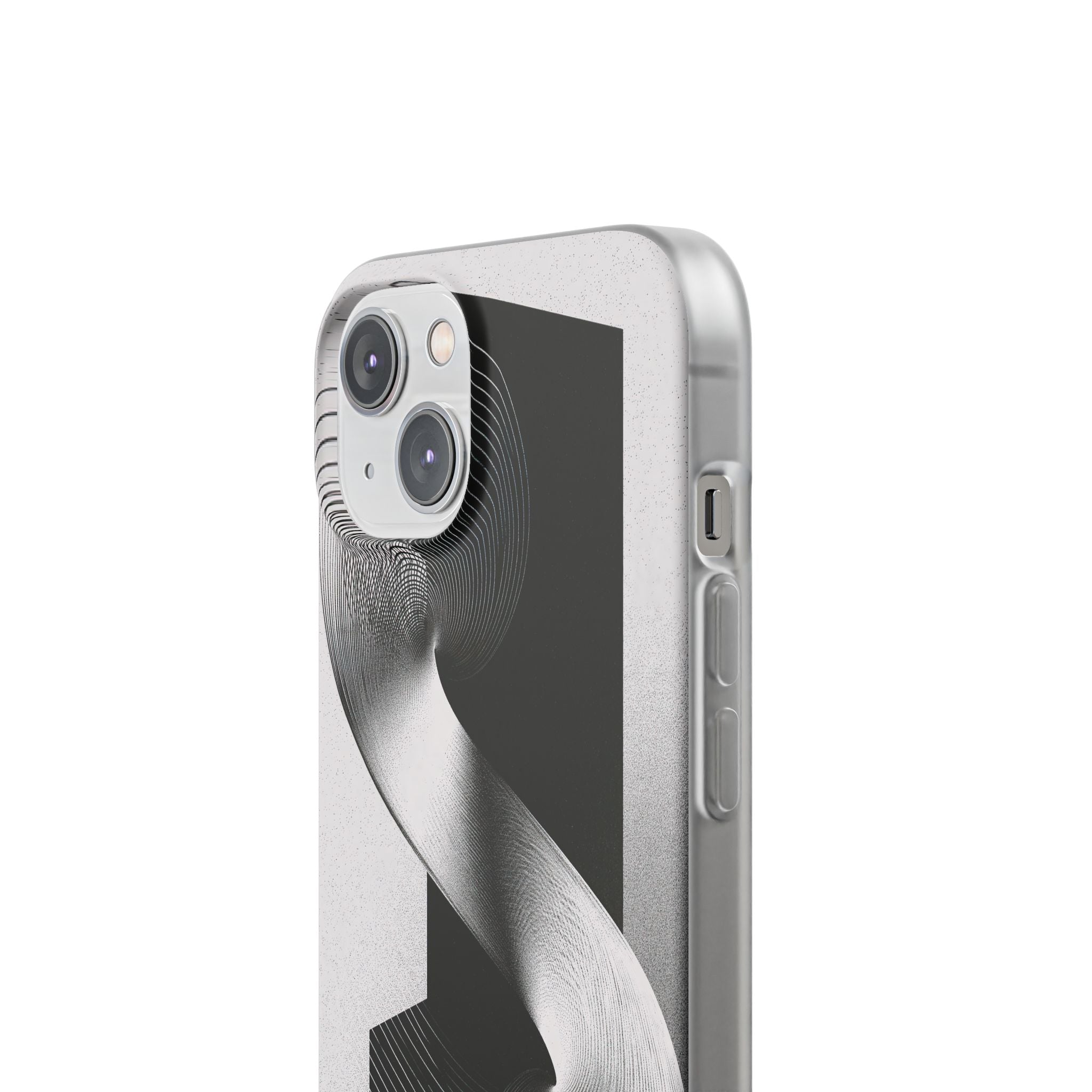 Grey Lite Phone Case for iPhone - Obsidian Moiré Wave