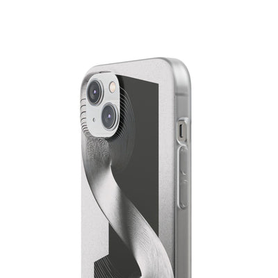Grey Lite Phone Case for iPhone - Obsidian Moiré Wave