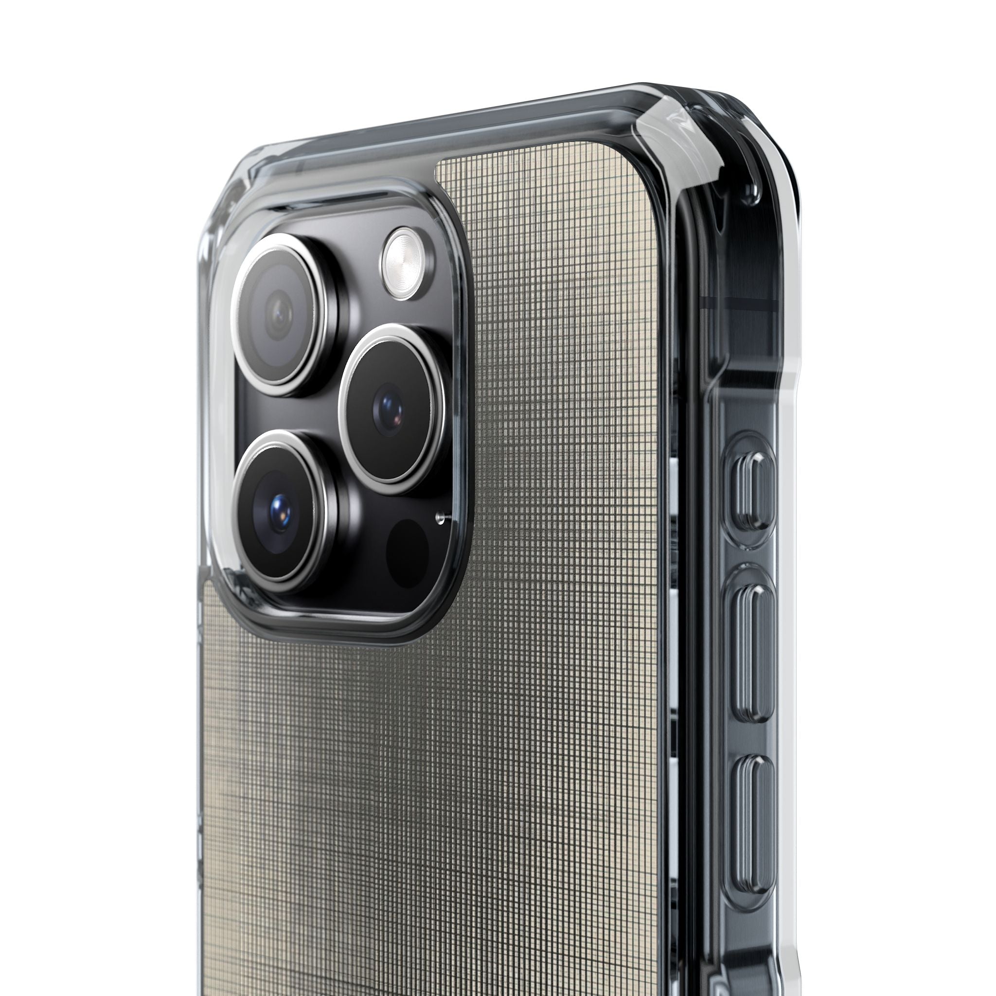 Beige Impact MagSafe Phone Case for iPhone - Carbon Screen Grid