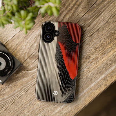 Red Tough Phone Case for iPhone - Crimson Pulse Topo