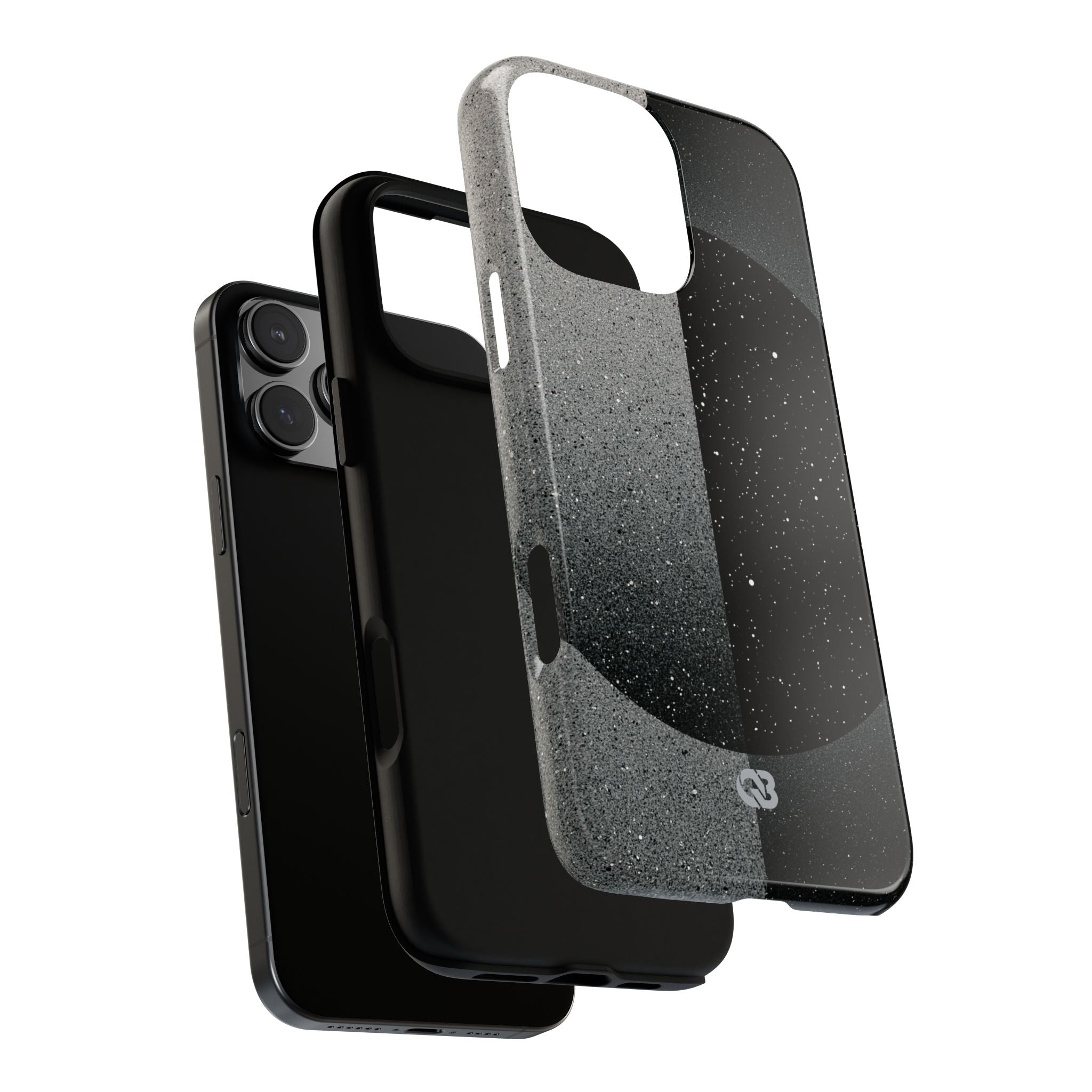 Black Tough Phone Case for iPhone - Lunar Static Orbit