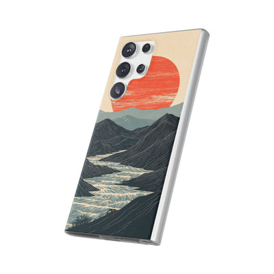 Beige Lite Phone Case for Samsung - Crimson Ridge Flow