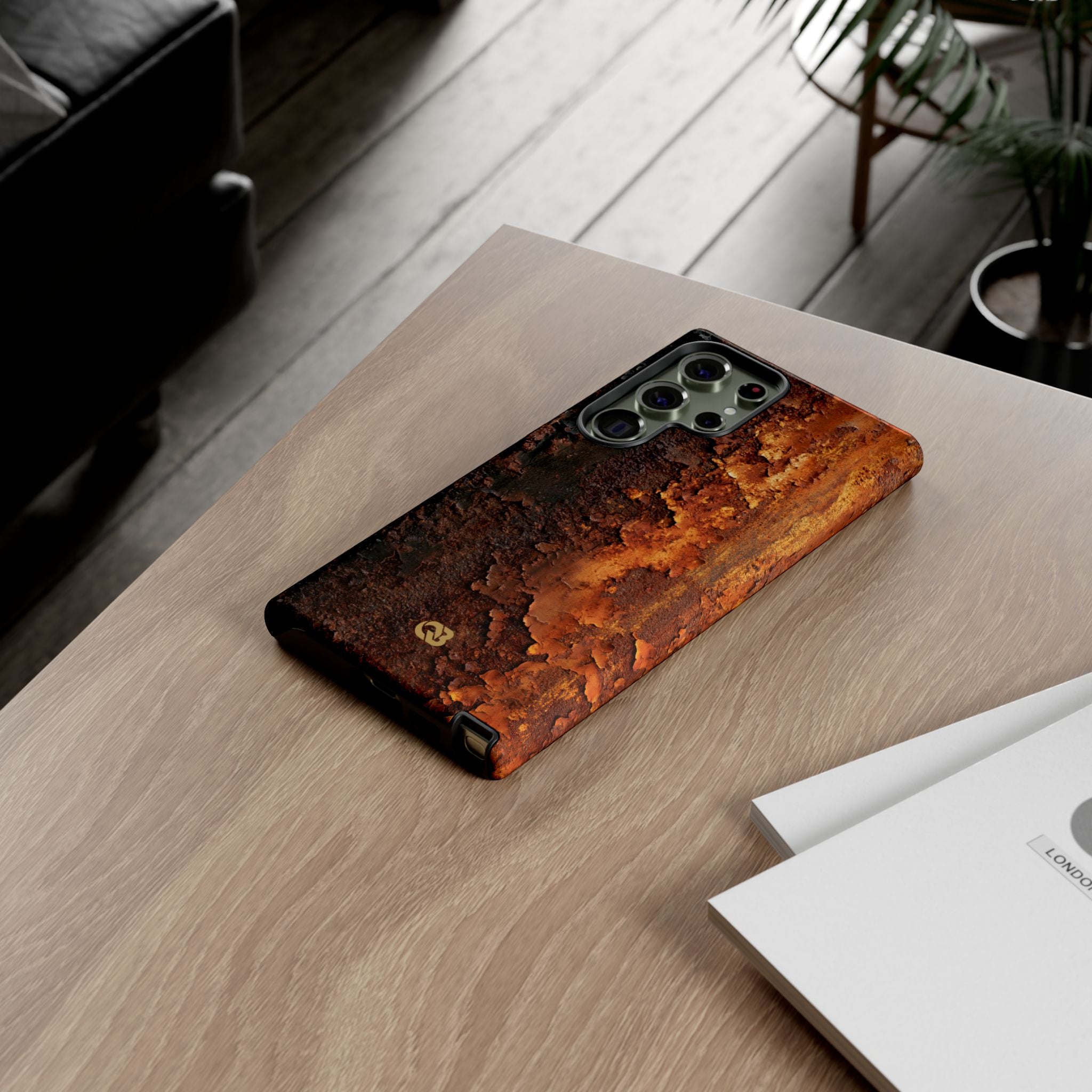 Orange Tough Phone Case for Samsung - Oxidized Iron Crust